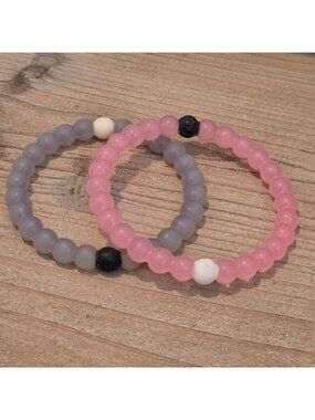 Lokai Pink & Gray Water Filled Bracelets